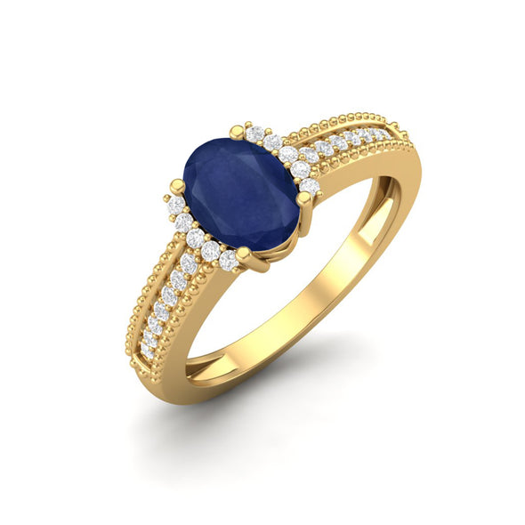 Solitaire Marvel Blue sapphire Ring