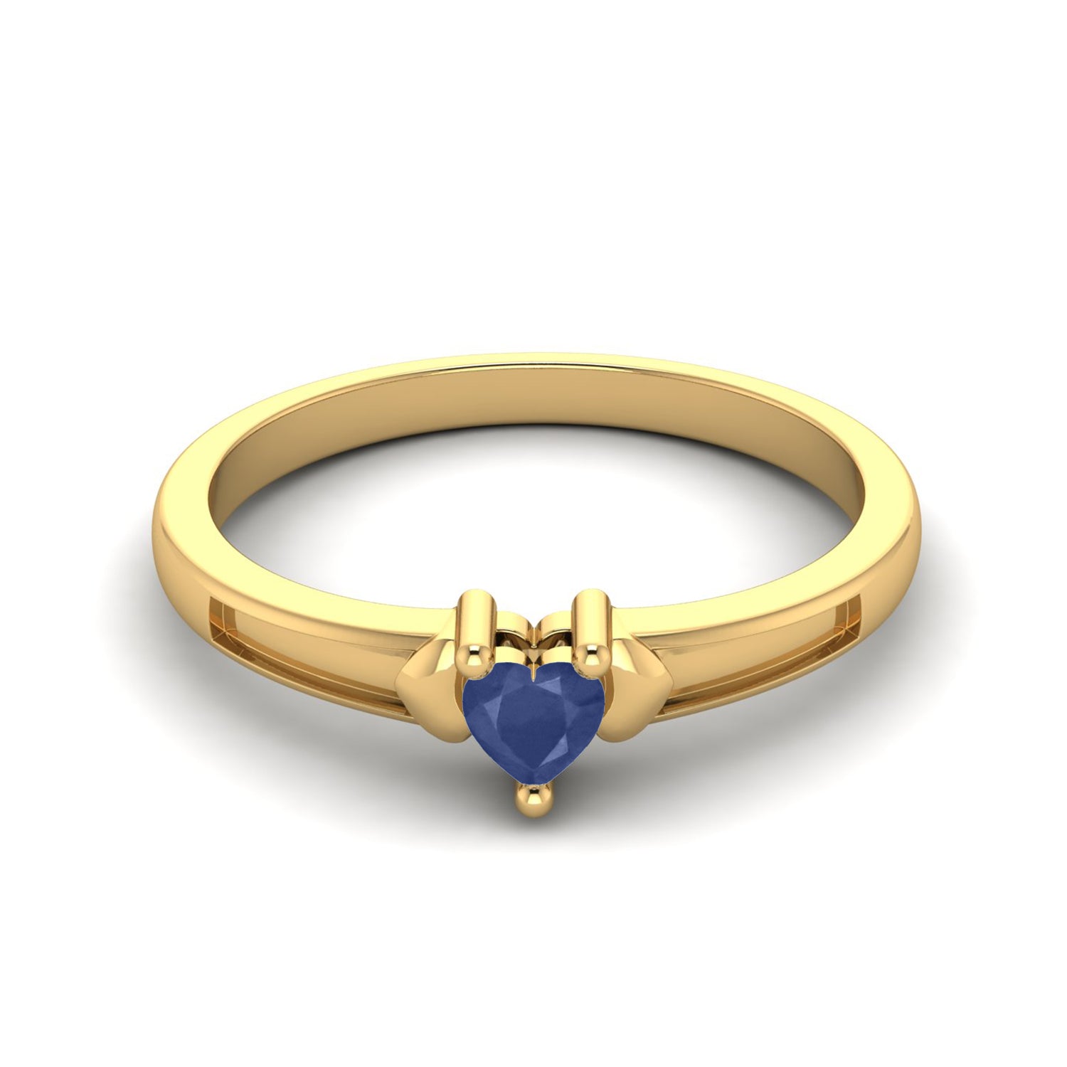 Blue Sapphire Minimalist Claddagh Inspired Ring – Sterling Silver