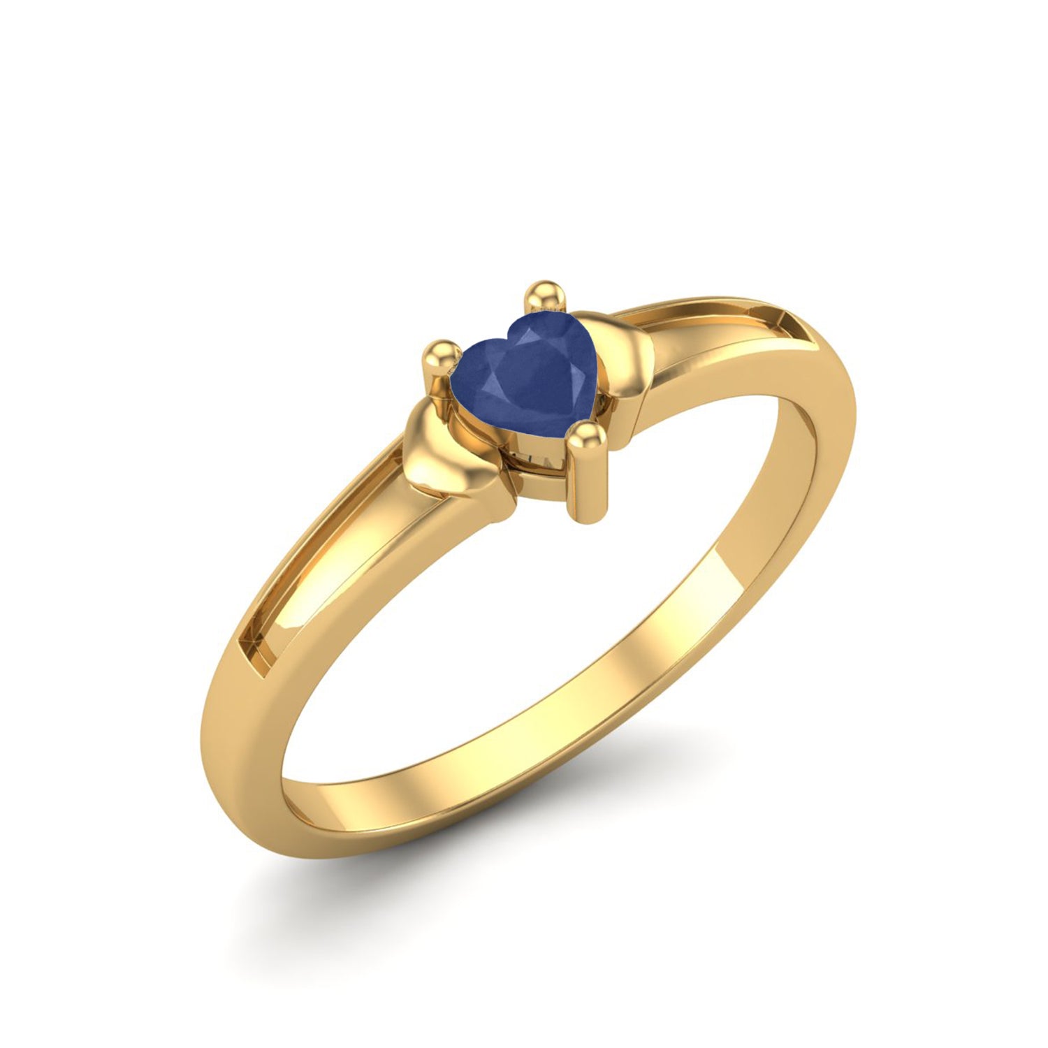 Blue Sapphire Minimalist Claddagh Inspired Ring – Sterling Silver