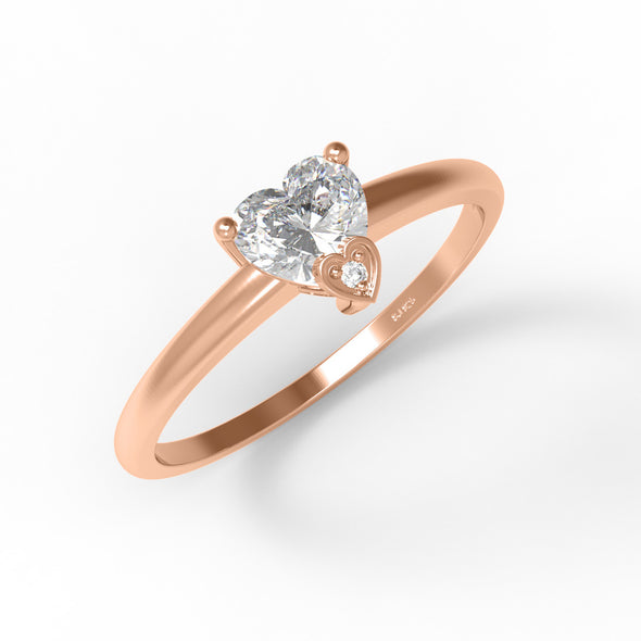 5MM Heart Shape Moissanite Diamond 925 Sterling Silver Solitaire Women Wedding Love Ring