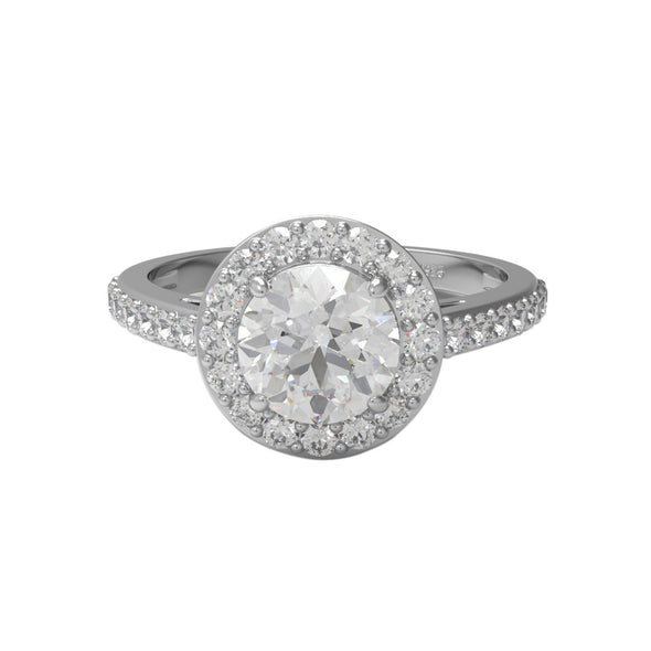1.39 Ctw Round Moissanite Diamond 925 Sterling Silver Solitaire Ring