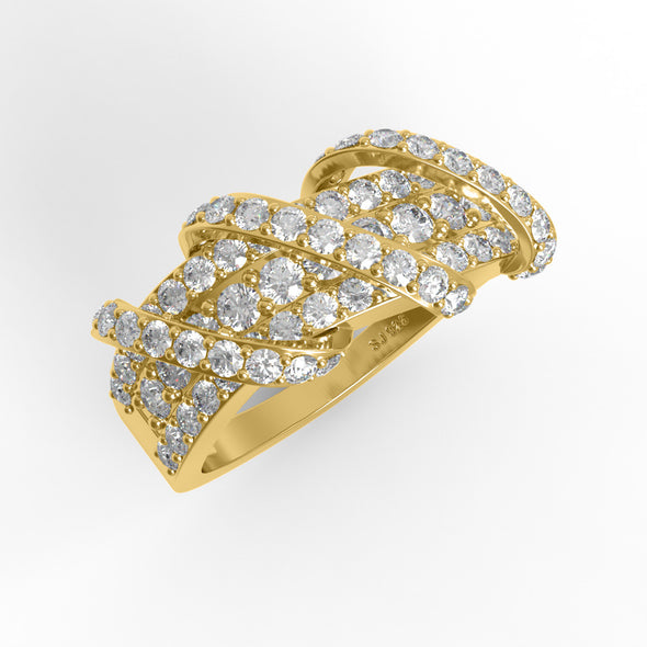 1.17 Ctw Round Shape Moissanite Diamond 925 Sterling Silver Swirl Knot Women Wedding Band Ring