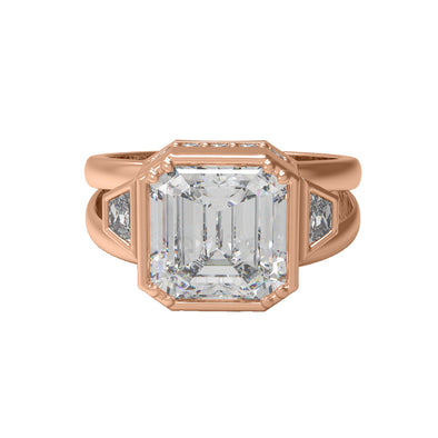 5.64Ctw Octagon Shape Moissanite Diamond Ring 925 Sterling Silver Solitaire Split Shank Women Engagement Ring