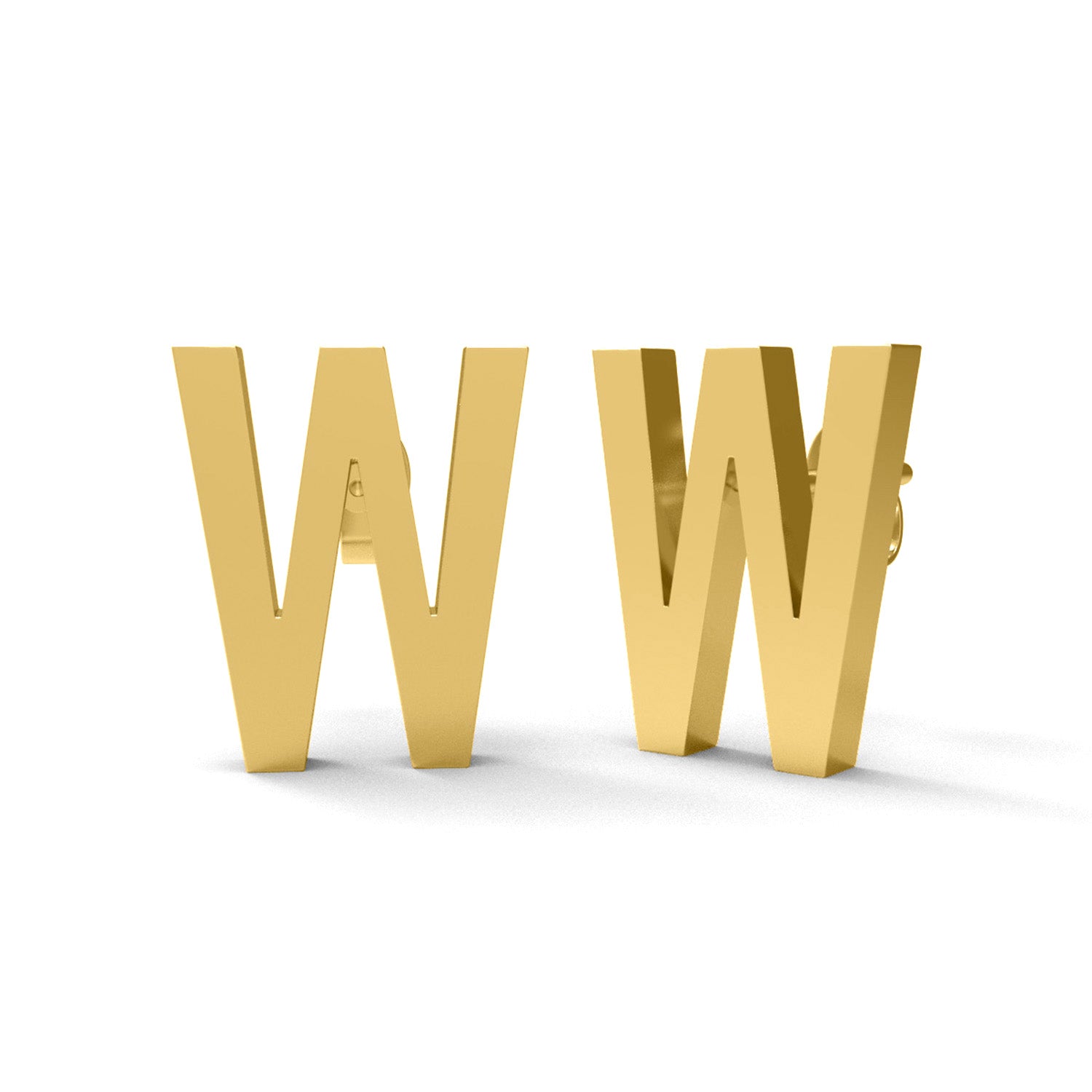 Initial "W" Monogram Stud Earring – Sterling Silver