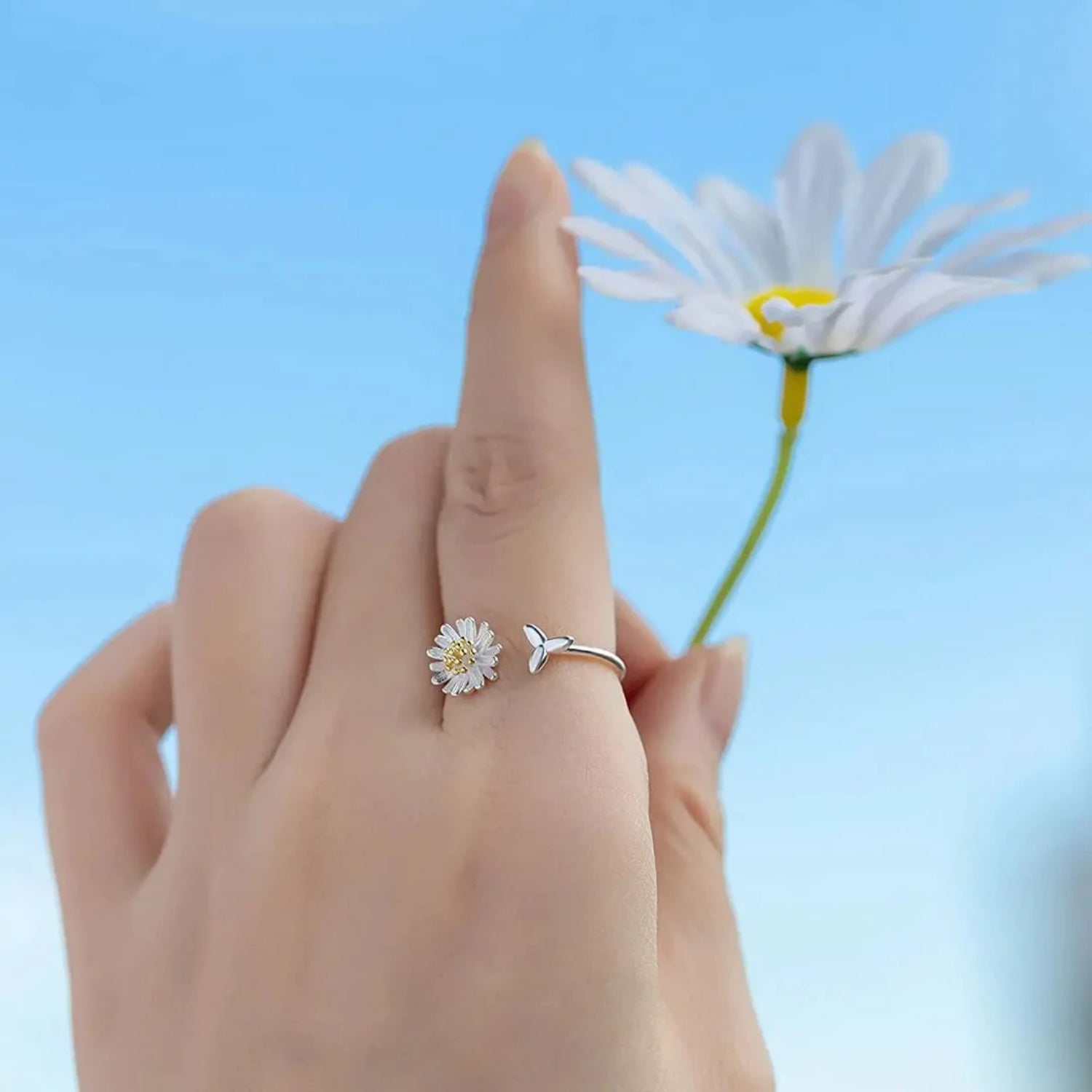 Sterling Silver Floral Design Openable Ring – SHINE JEWEL