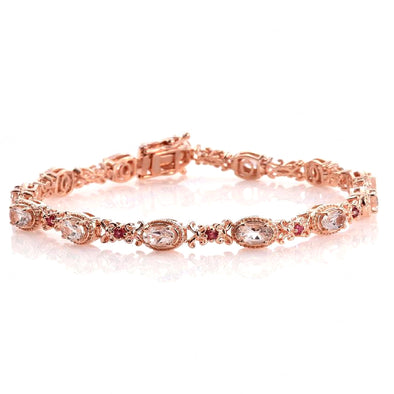 Morganite Faceted Gemstone Bead Sterling Silver Bracelet by Josephine | El  Loro Jewelry & Gifts