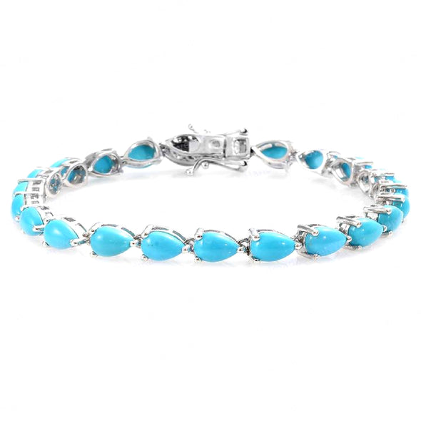 Turquoise 925 Sterling Silver Tennis Bracelet Jewelry