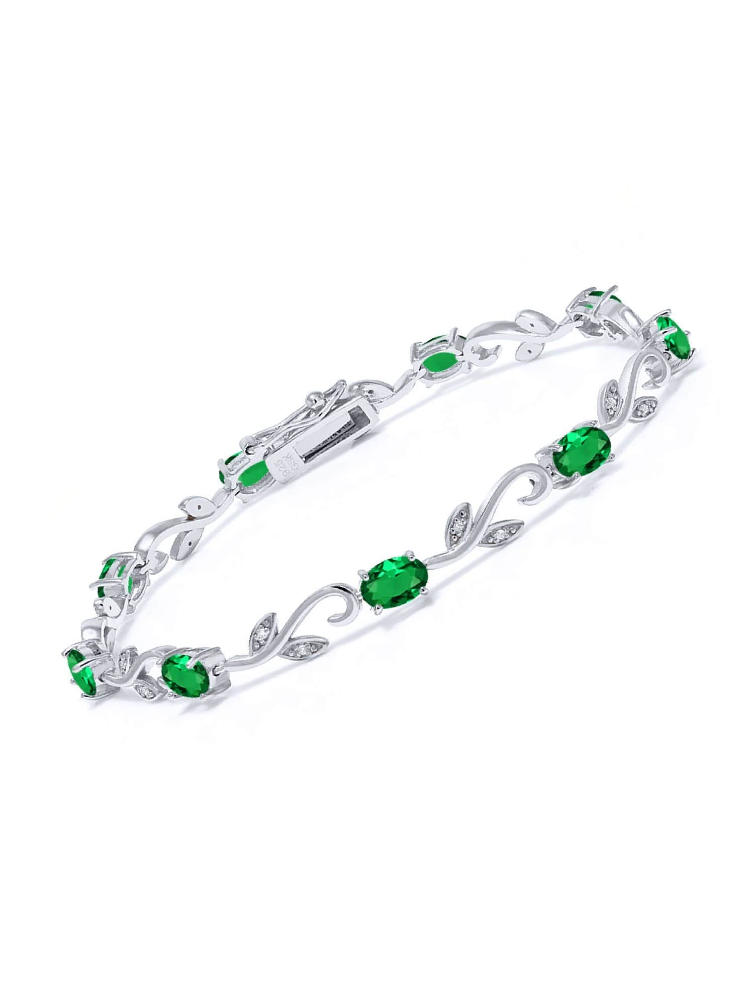 Accent White Diamond Sterling Silver Leaf Bracelet - Assorted Colors –  kidzcandesign.com