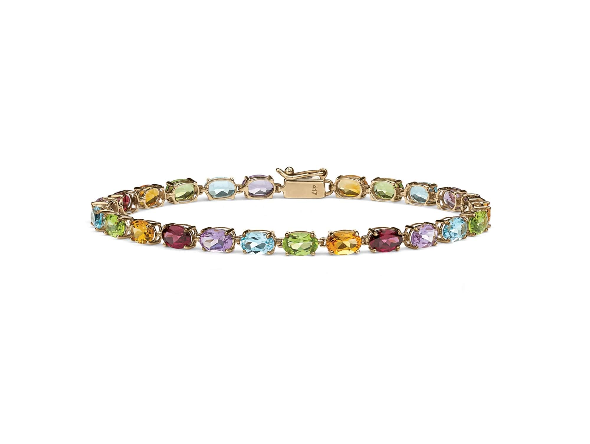 14k WG Multi-Colored Stone Bracelet - Broestl & Wallis