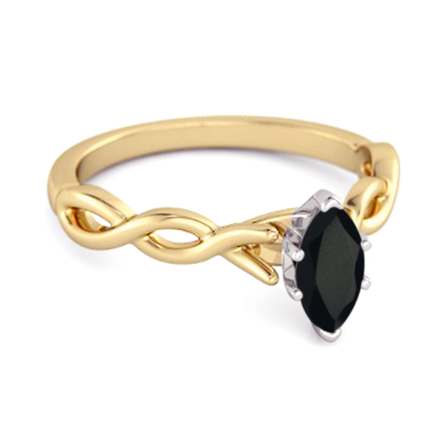 Black Spinel Marquise Ring – Sterling Silver