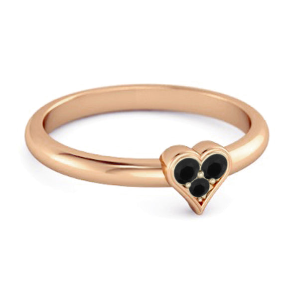 Sparkling Heart Shaped 0.60 Ct Black Spinel 925 Sterling Silver Ring