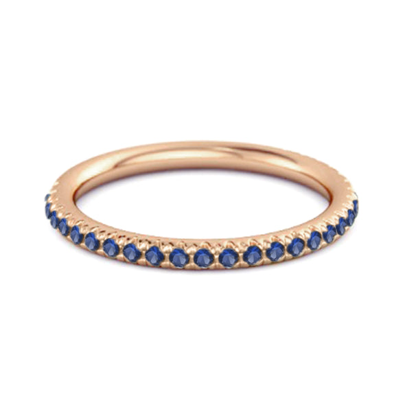 Eternity Collection Blue Sapphire Stackable Ring Gift Her 925 Silver