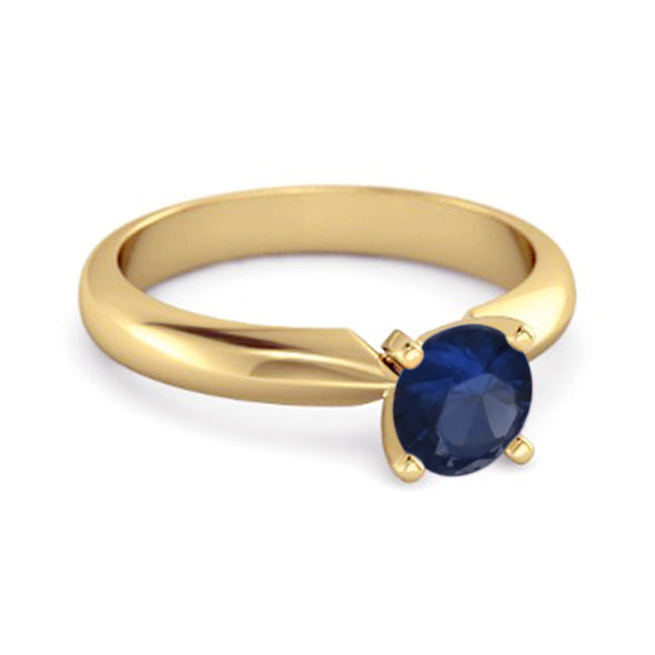 Solitaire 0.25 Cts Brilliant Cut Blue Sapphire 925 Silver Promise Ring
