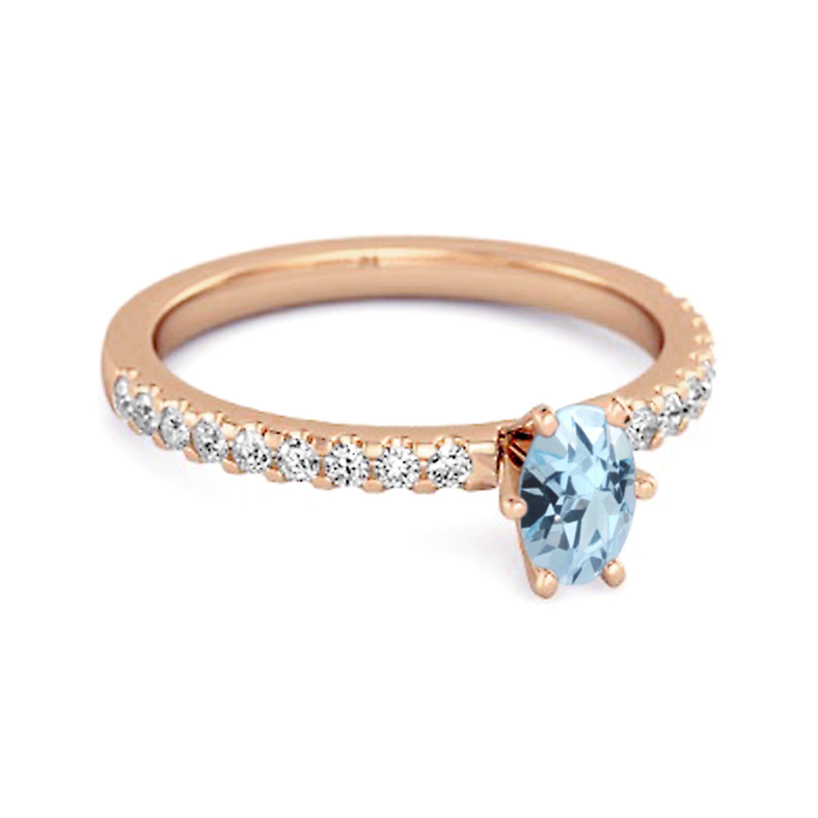 Anello abbagliante in argento sterling 925 con topazio blu solitario da 0,25 carati