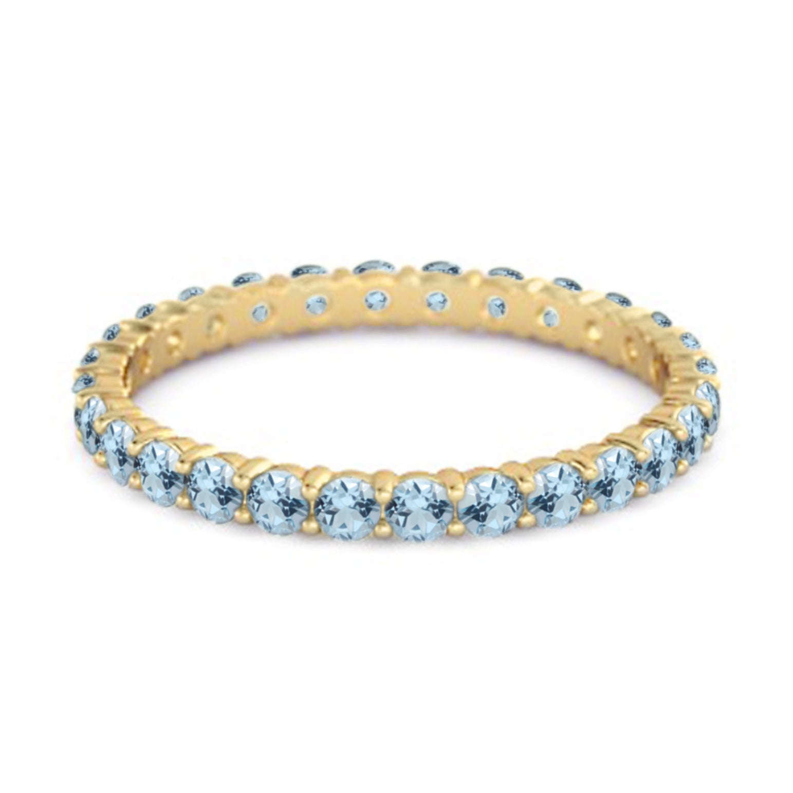 Blue Topaz Full Eternity Ring – Sterling Silver