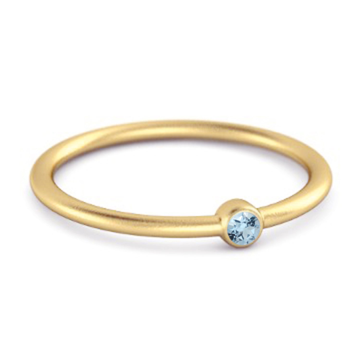 Anello solitario impilabile in argento sterling 925 con topazio blu da 0,1 ct