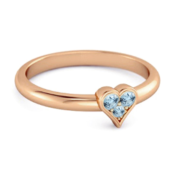 Sparkling Heart Shaped 0.60 Ct Blue Topaz 925 Sterling Silver Ring