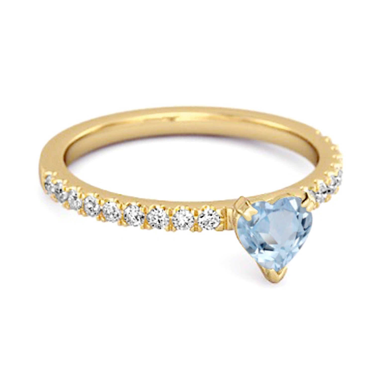 0.50 Cts Blue Topaz 925 Sterling Silver Heart Ring Unique Lovers Ring