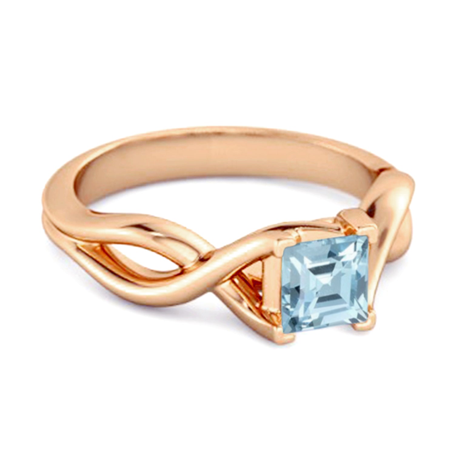Blue Topaz Twisted Vine Band Ring - Sterling Silver