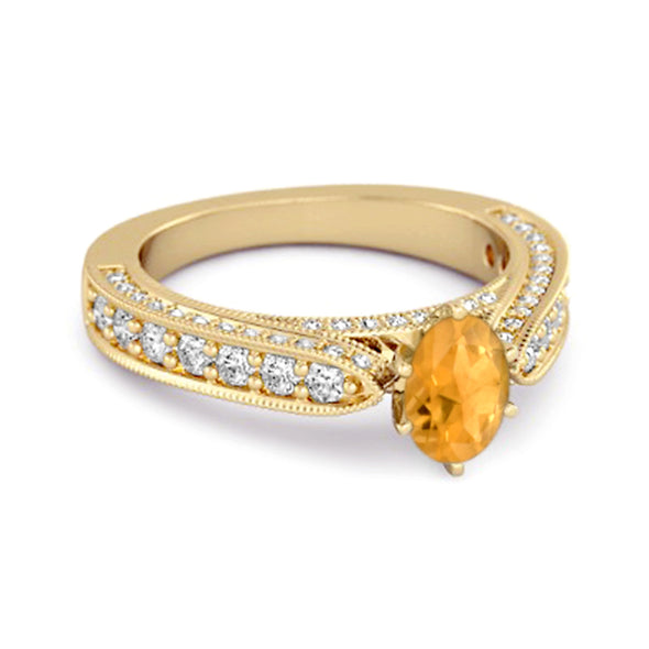 Accents 1.50 Ct Citrine Solitaire Ring In 925 Sterling Silver