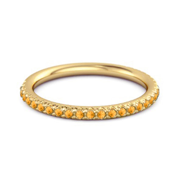 Eternity Collection Citrine Stackable Ring Gift Her 925 Silver