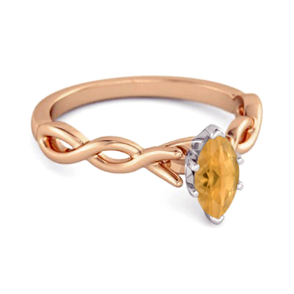 0.25 Ct Citrine 925 Silver January Birthstone Engagement Ring