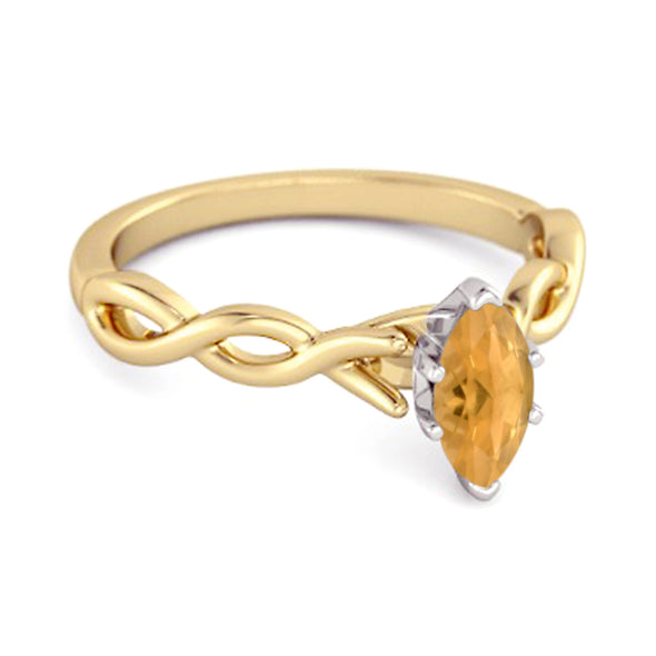 0.25 Ct Citrine 925 Silver January Birthstone Engagement Ring