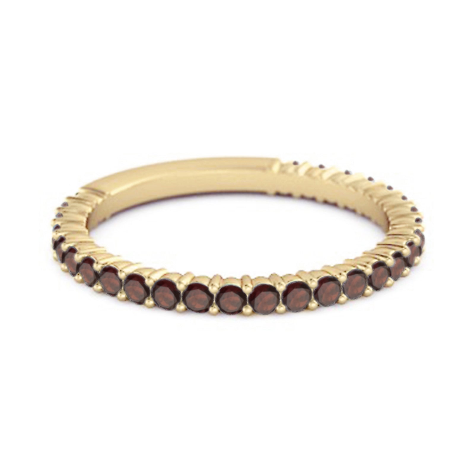 Garnet Eternity Band Ring – Sterling Silver