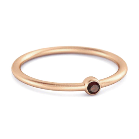 Solitaire 925 Sterling Silver 0.1 Cts Garnet Stackable Tiny Ring