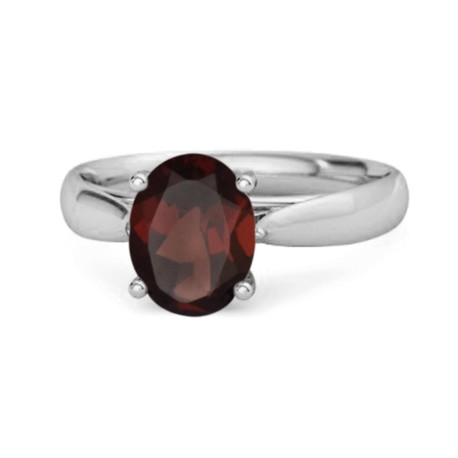 Single Stone 1.50 Ctw Garnet 925 Sterling Silver Stackable Women's  Valentines Day Gifts Ring - Walmart.com