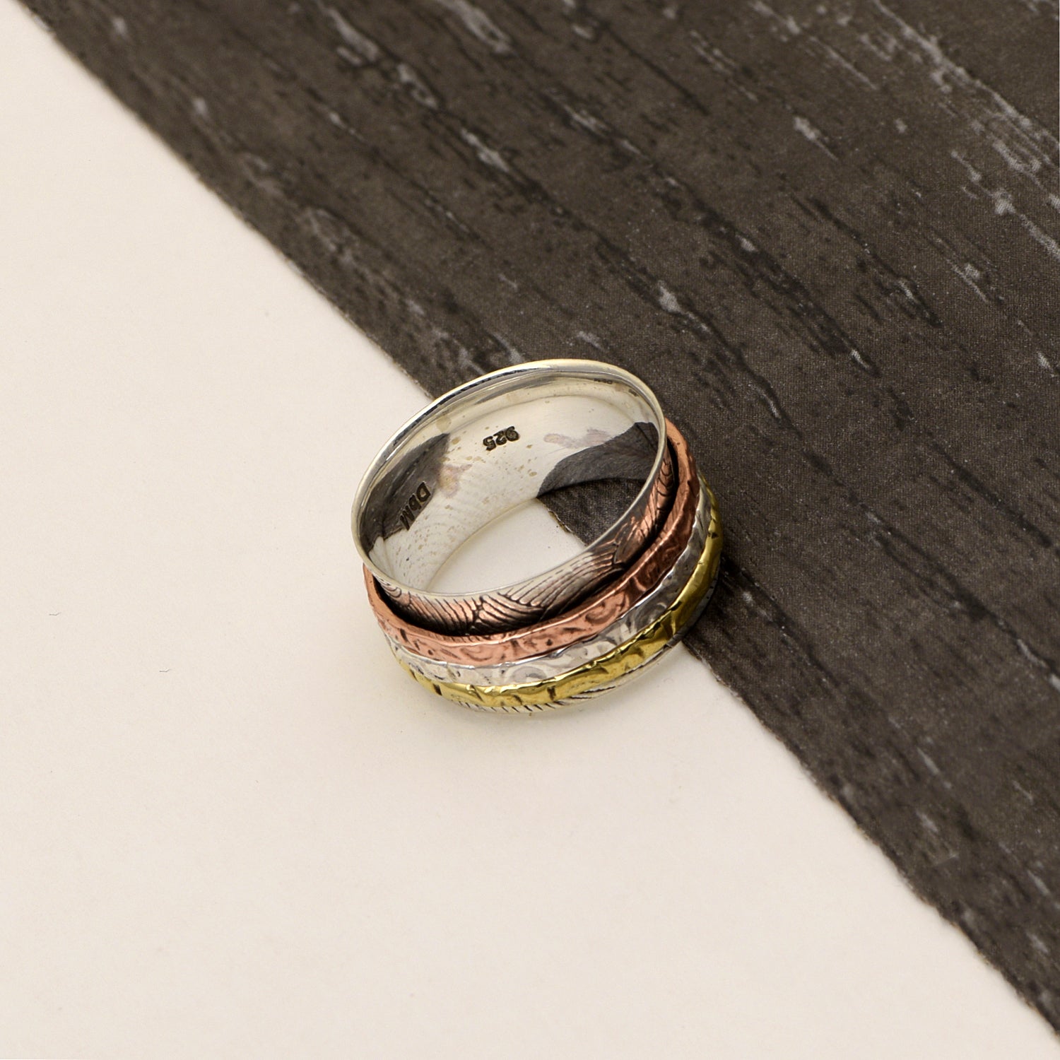 Multi Color Band Meditation Spinner Ring