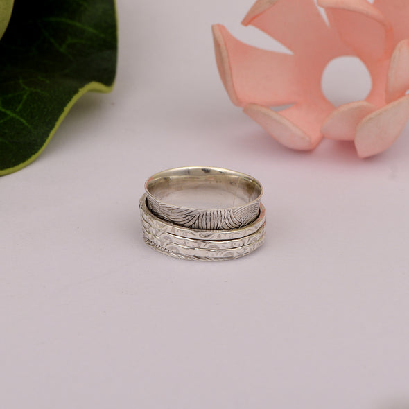 Multi Band Minimal Meditation Spinner Ring