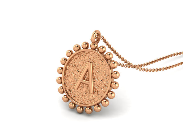 Initial A to Z Personalized Necklace Sterling Silver In Rose Gold
