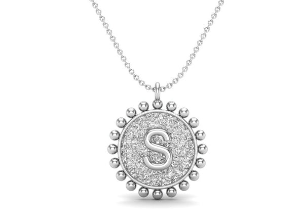 Initial A to Z Personalized Necklace Sterling Silver