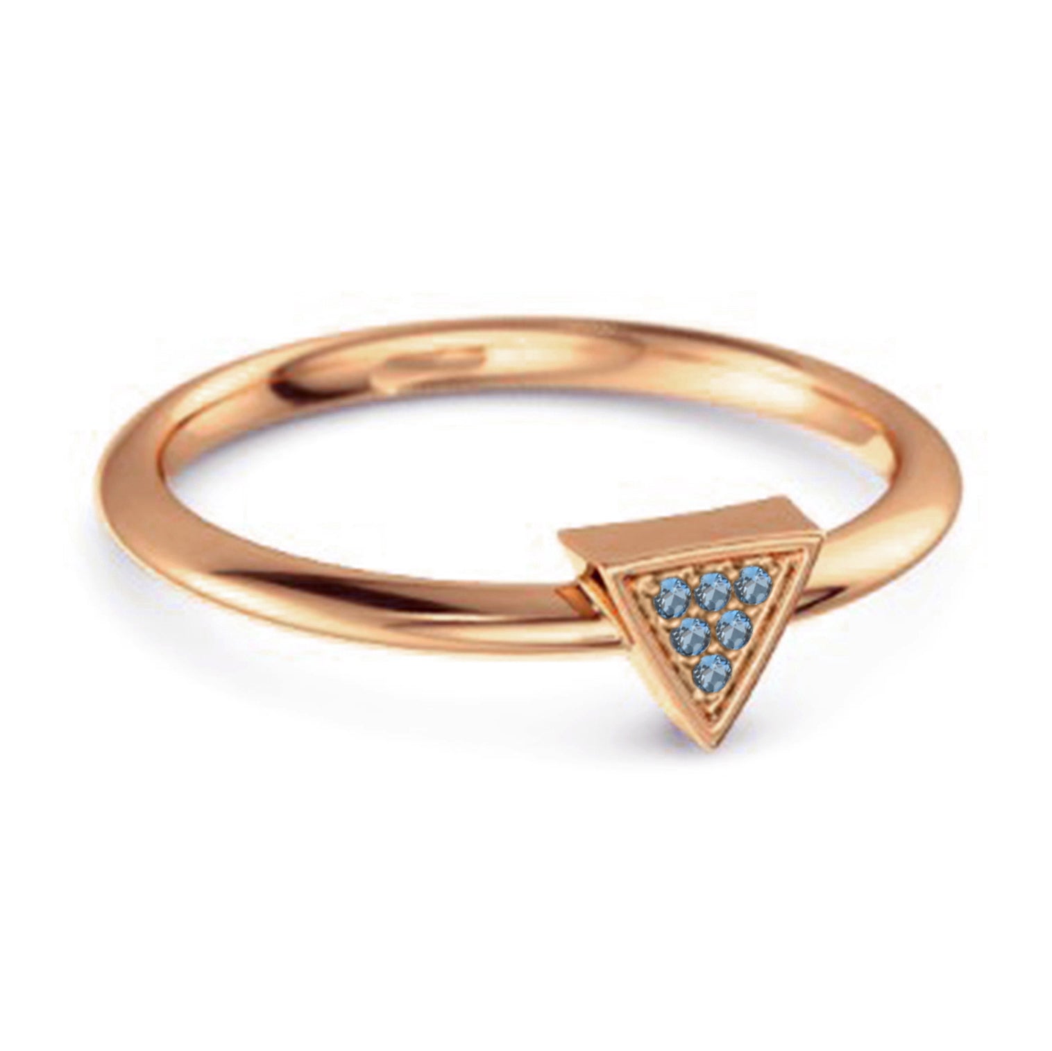 London Blue Topaz Minimalist Geometric Ring –  Sterling Silver