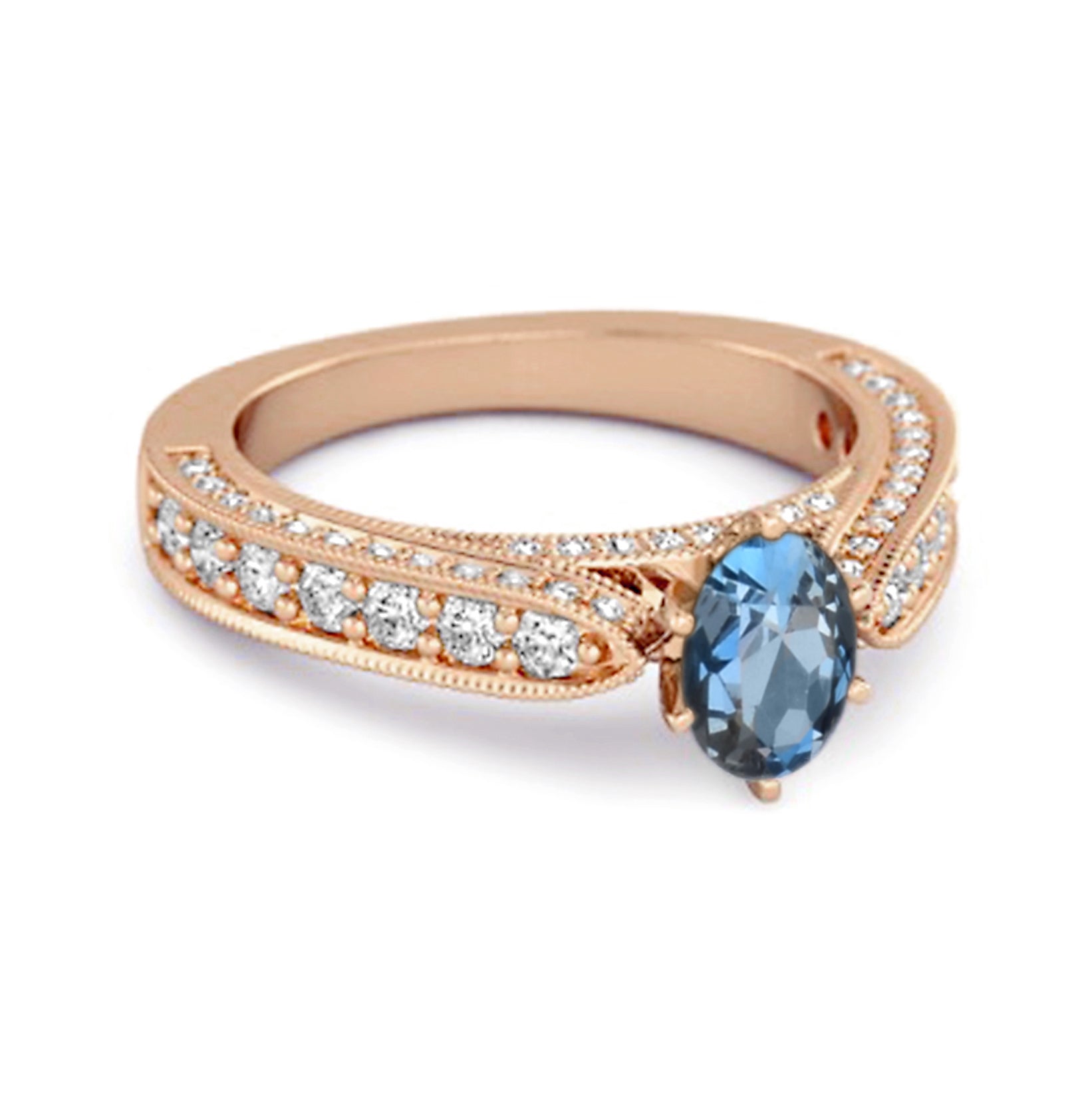 London Blue Topaz Tapered Five-Stone Ring – Sterling Silver
