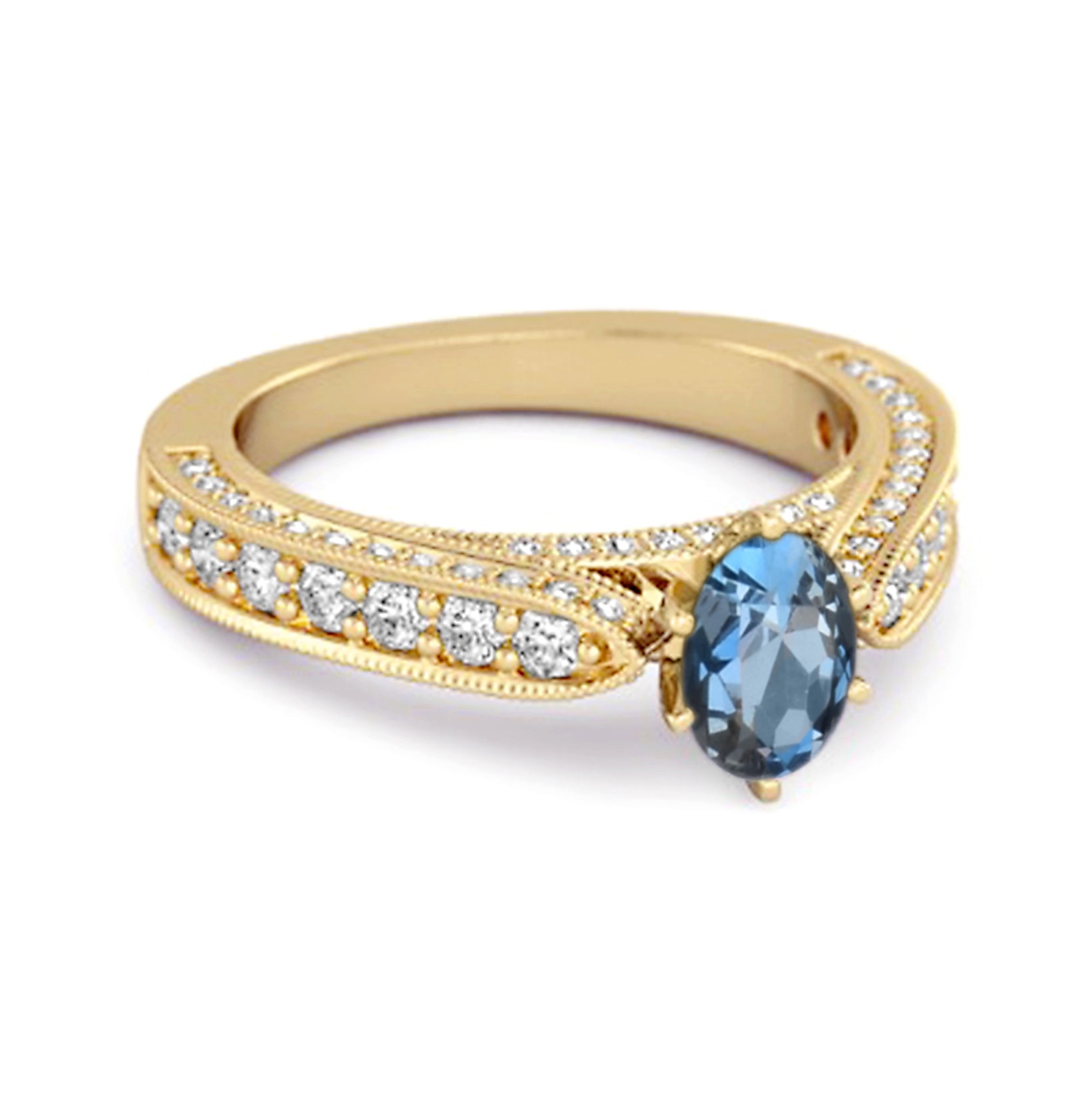 London Blue Topaz Tapered Five-Stone Ring – Sterling Silver