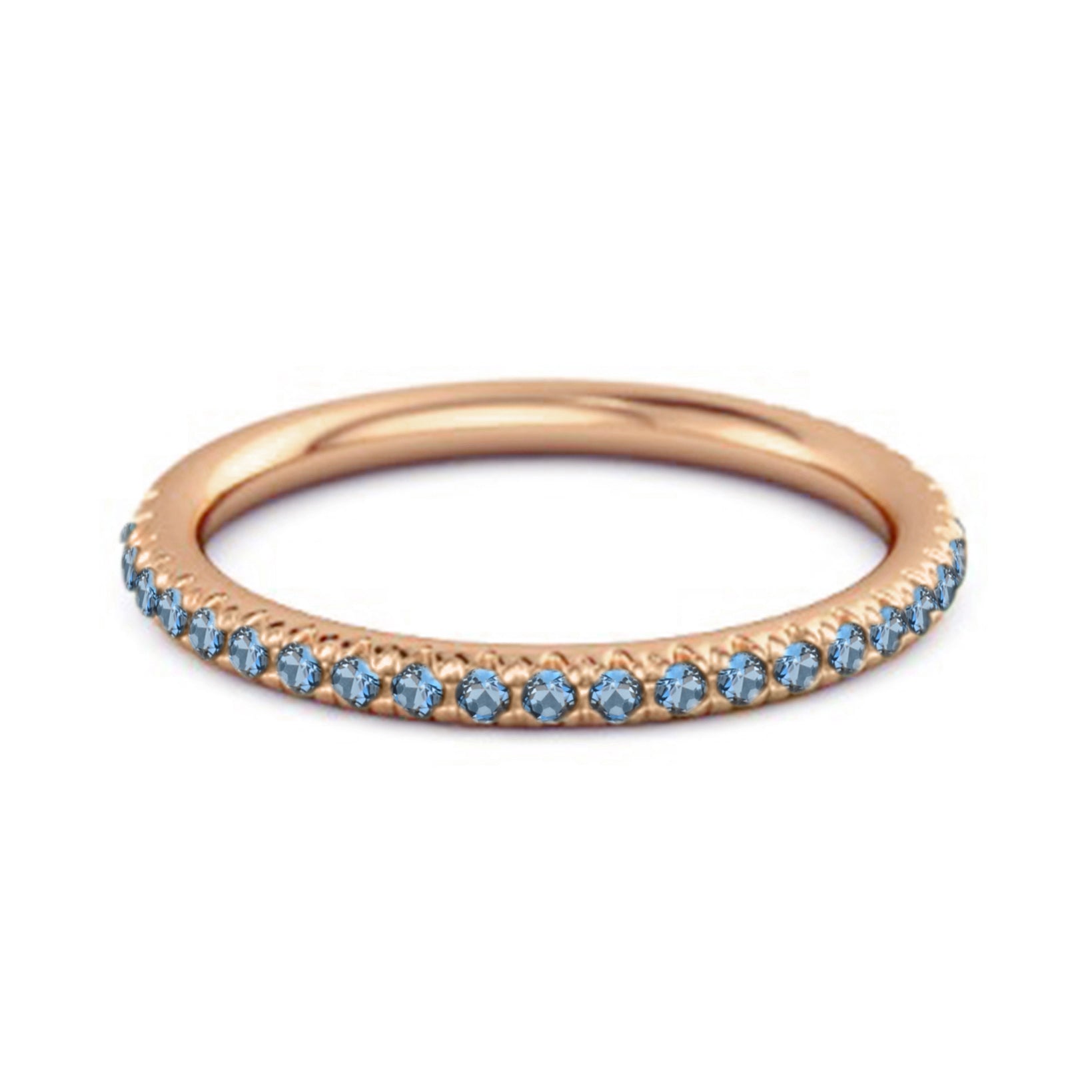 Eternity Collection London Blue Topaz Stackable Ring Gift Her 925 Silver