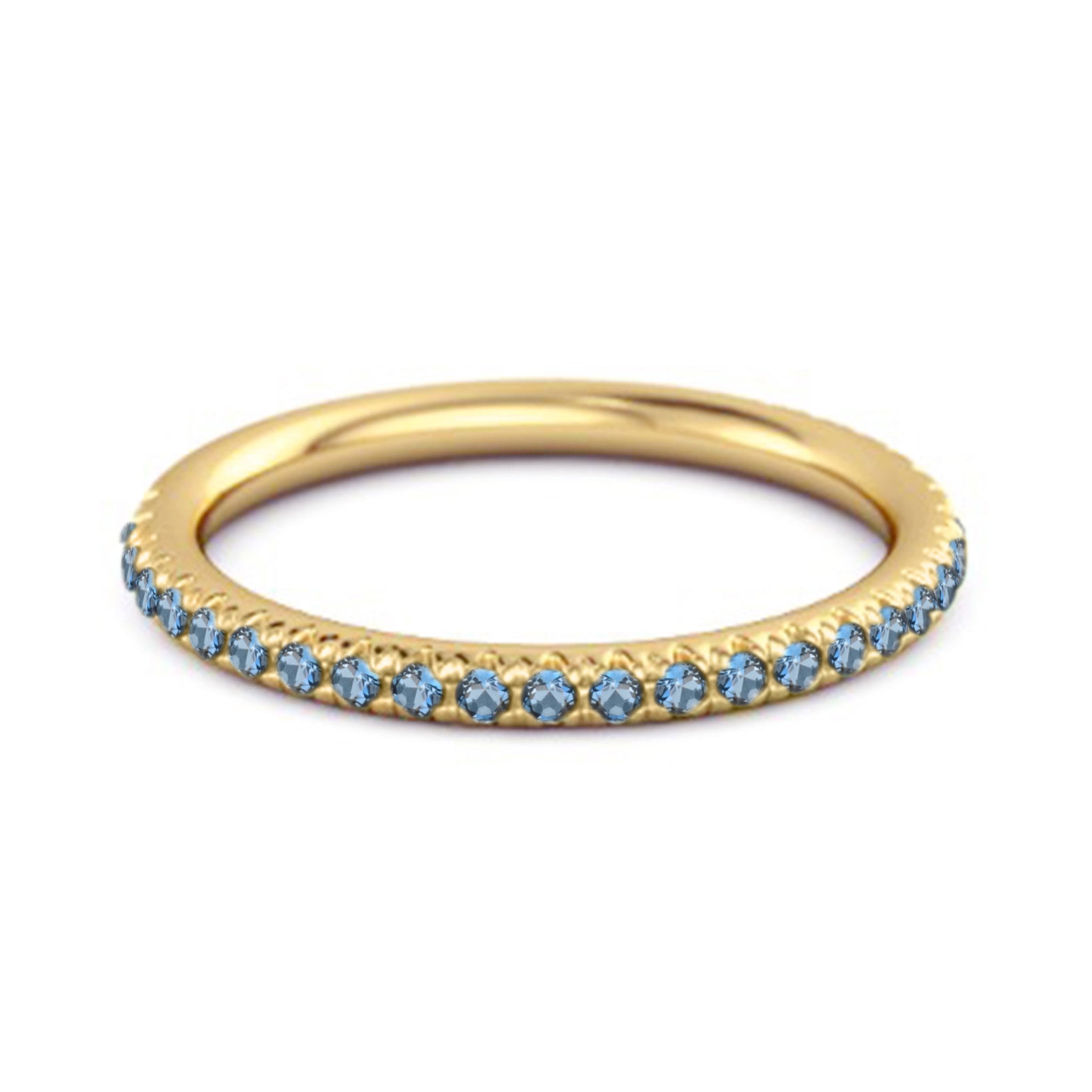 Eternity Collection London Blue Topaz Stackable Ring Gift Her 925 Silver