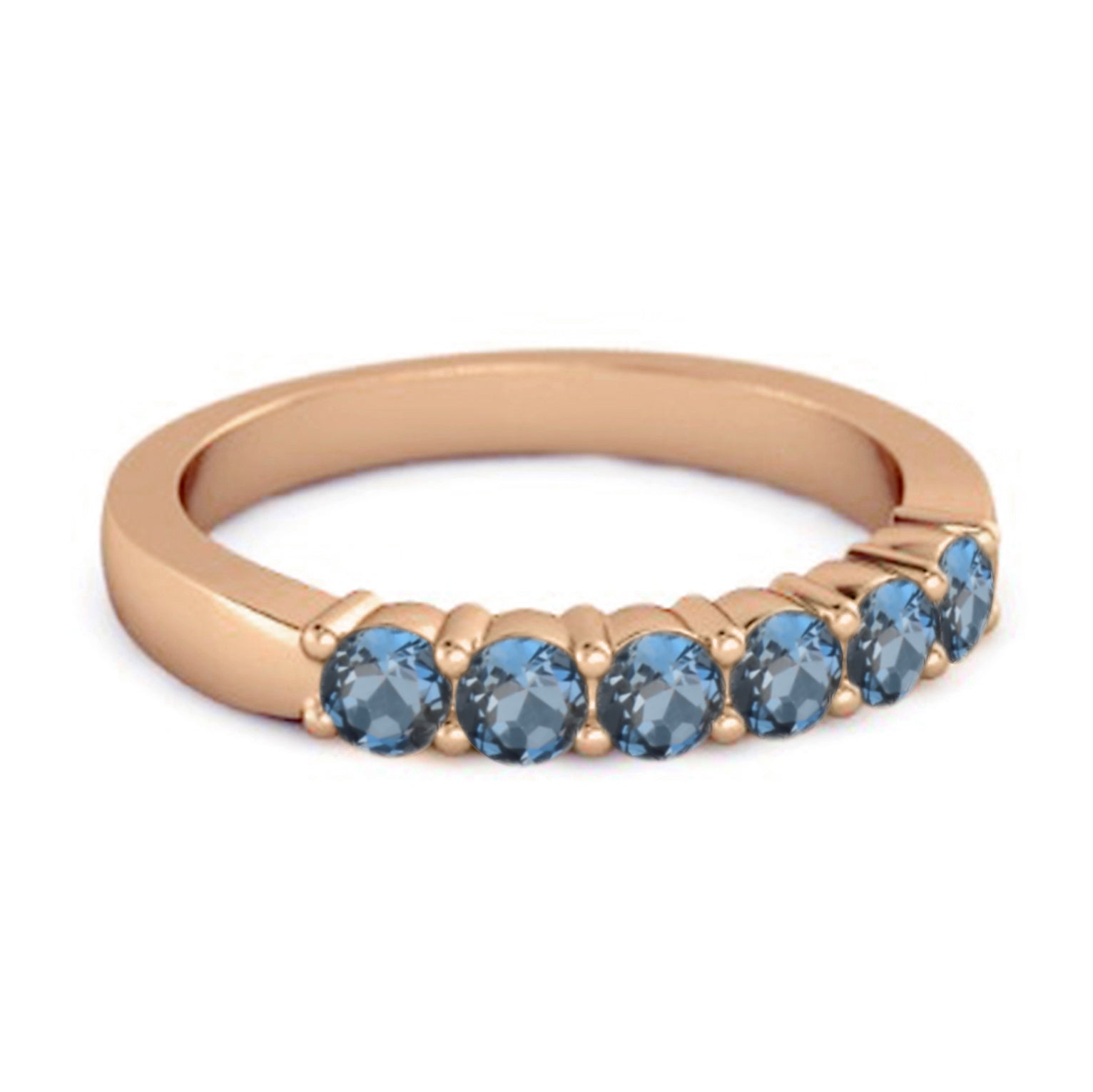 Rich Feel Eternity London Blue Topaz 925 Sterling Silver Stacking Ring