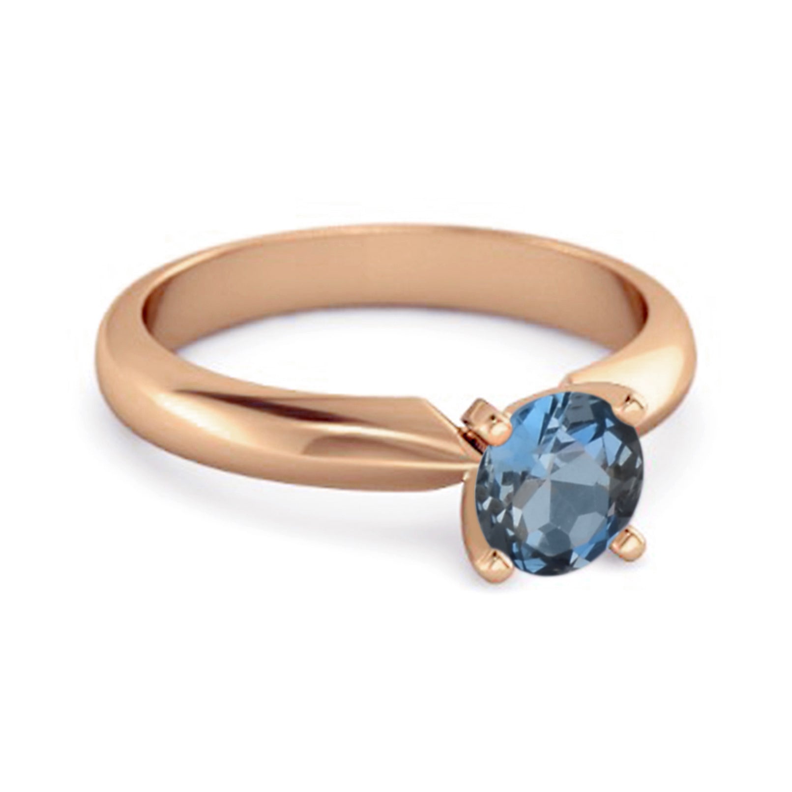 Anello con promessa in argento 925 con topazio blu Londra taglio brillante da 0,25 ct.