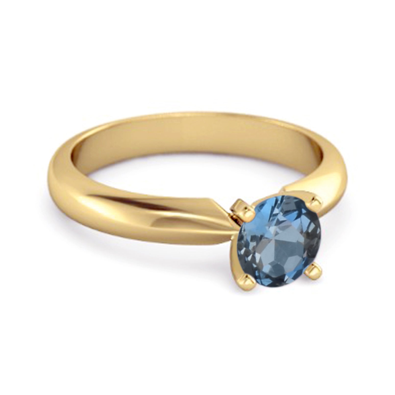 Anello con promessa in argento 925 con topazio blu Londra taglio brillante da 0,25 ct.