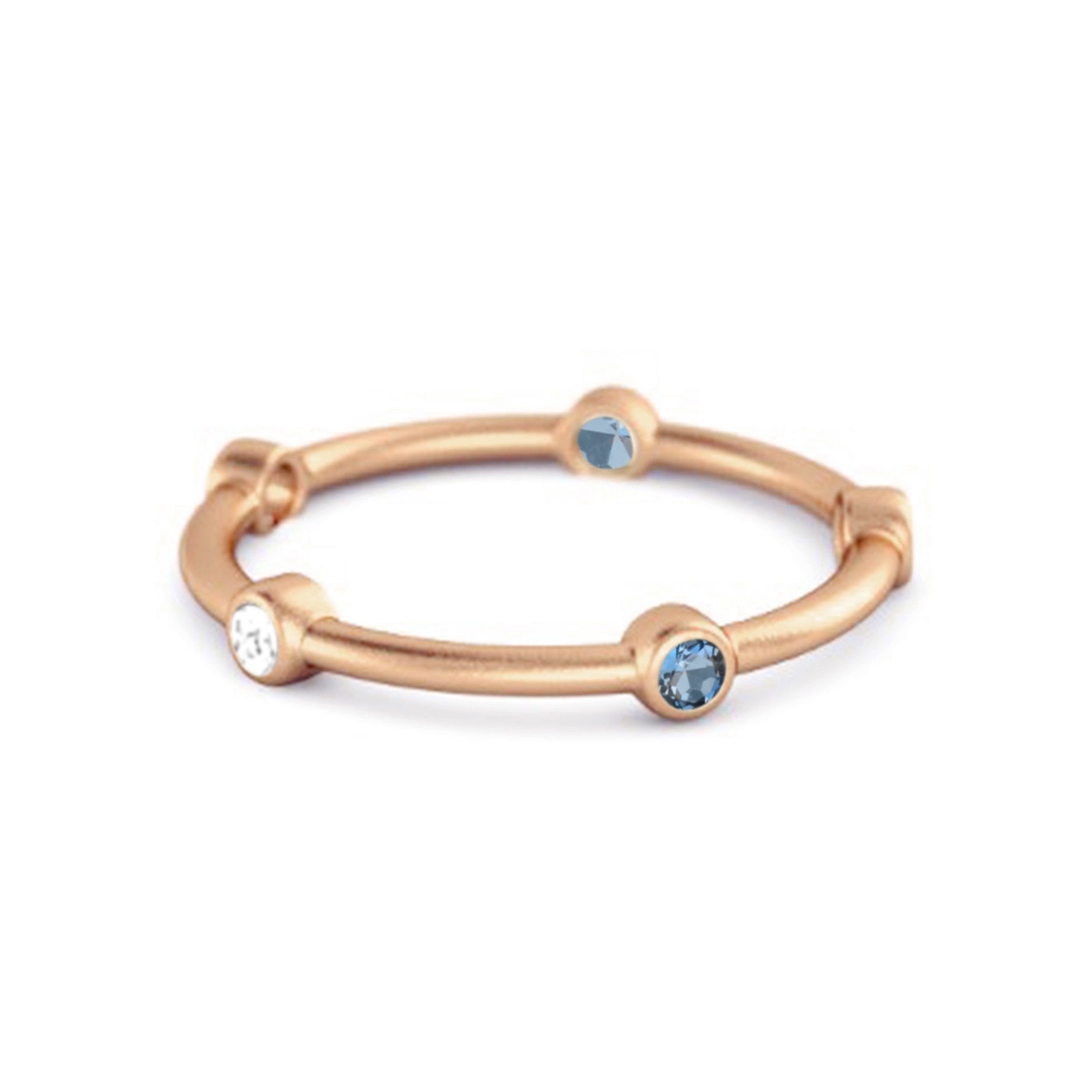 925 Sterling Silver 0.30 Ct London Blue Topaz Stackable Wedding Ring