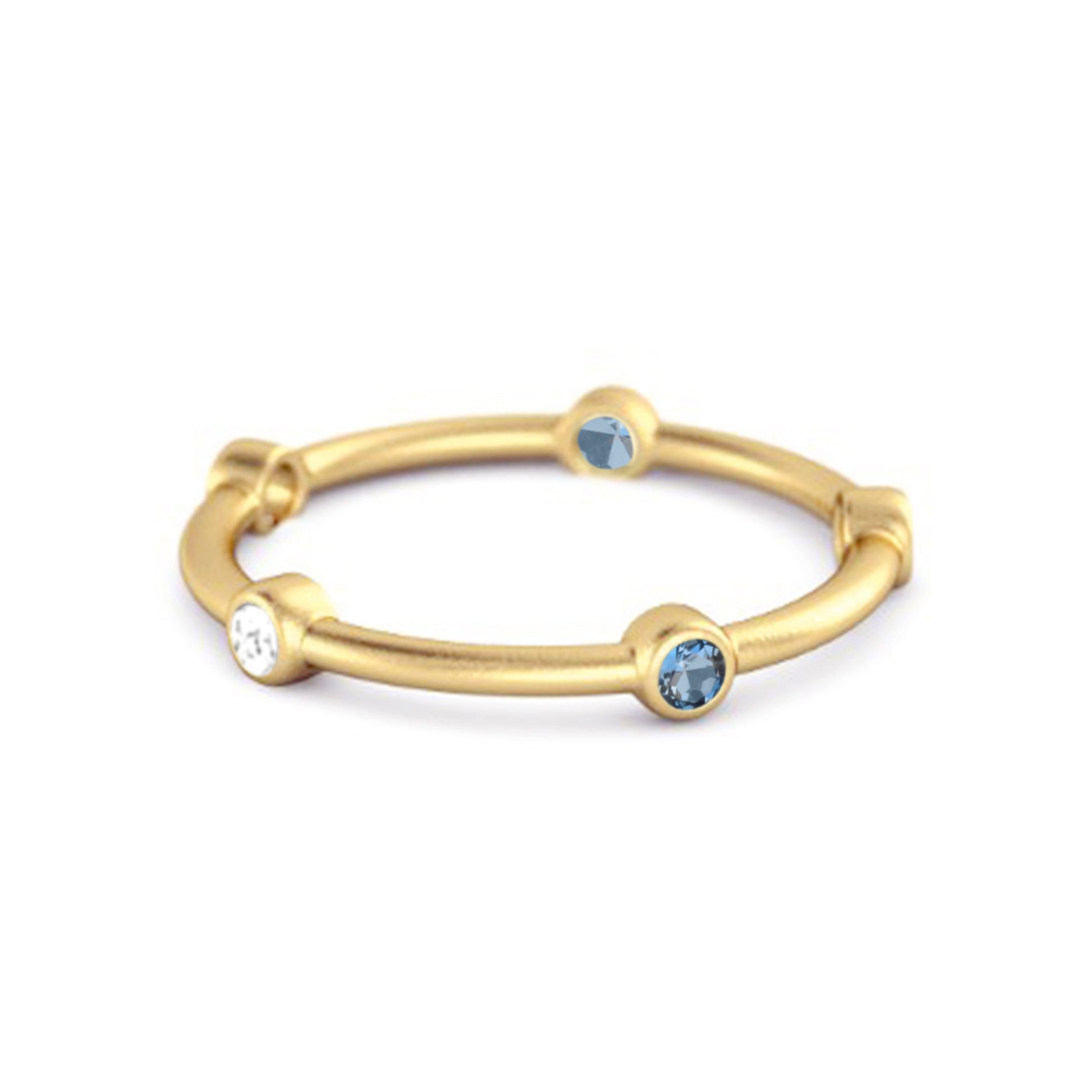 925 Sterling Silver 0.30 Ct London Blue Topaz Stackable Wedding Ring