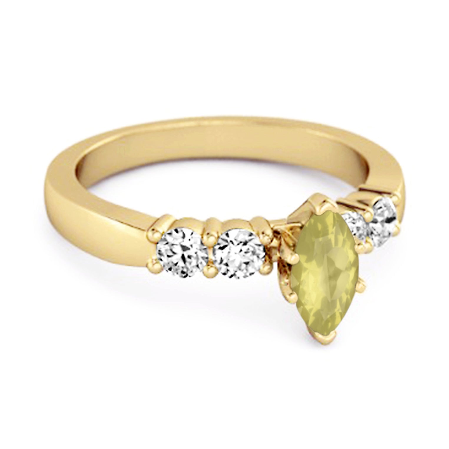 Lemon Quartz Tapered Five-Stone Ring – Sterling Silver