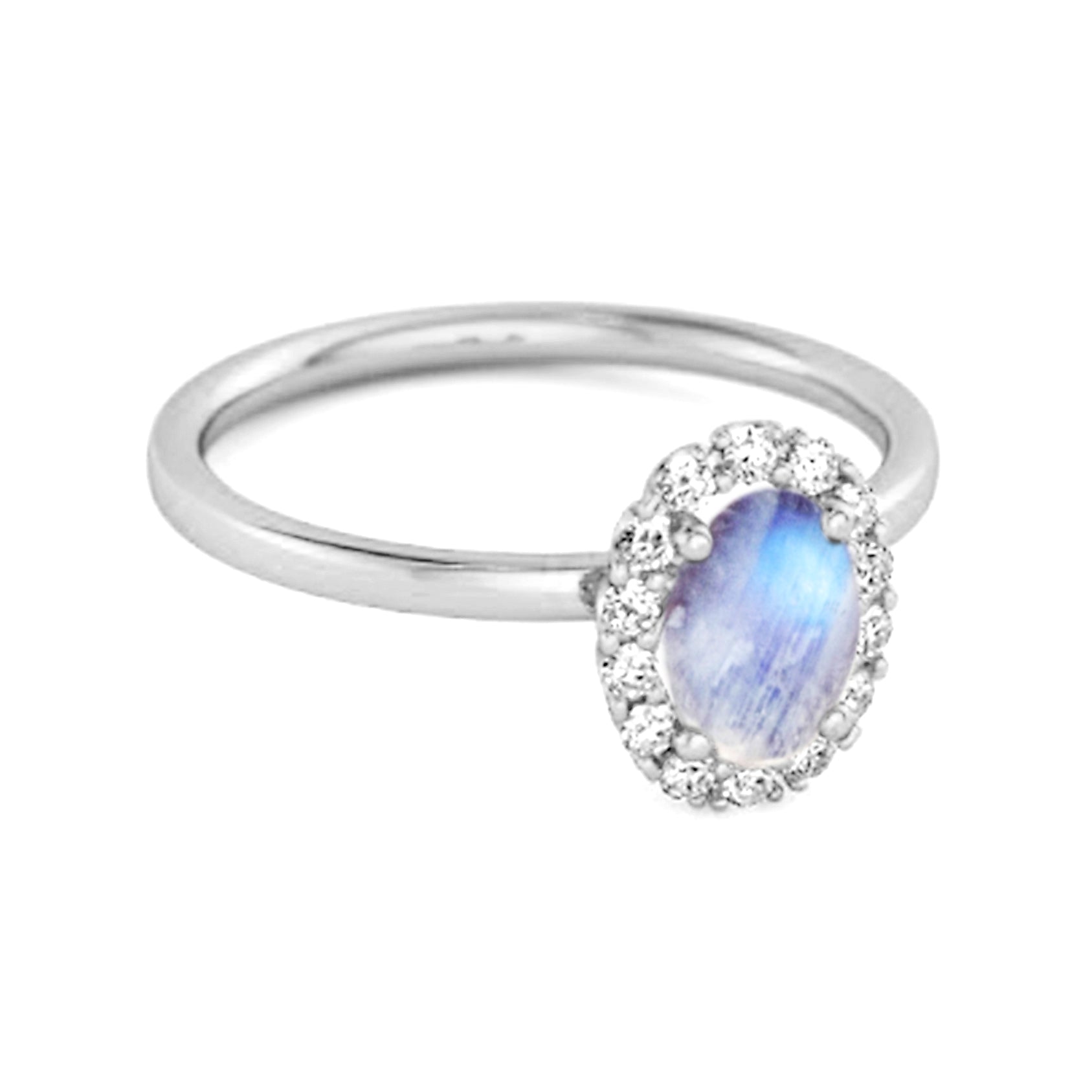 Gray Moonstone Ring (Size 8 1/2) – White Sage And Sapphire