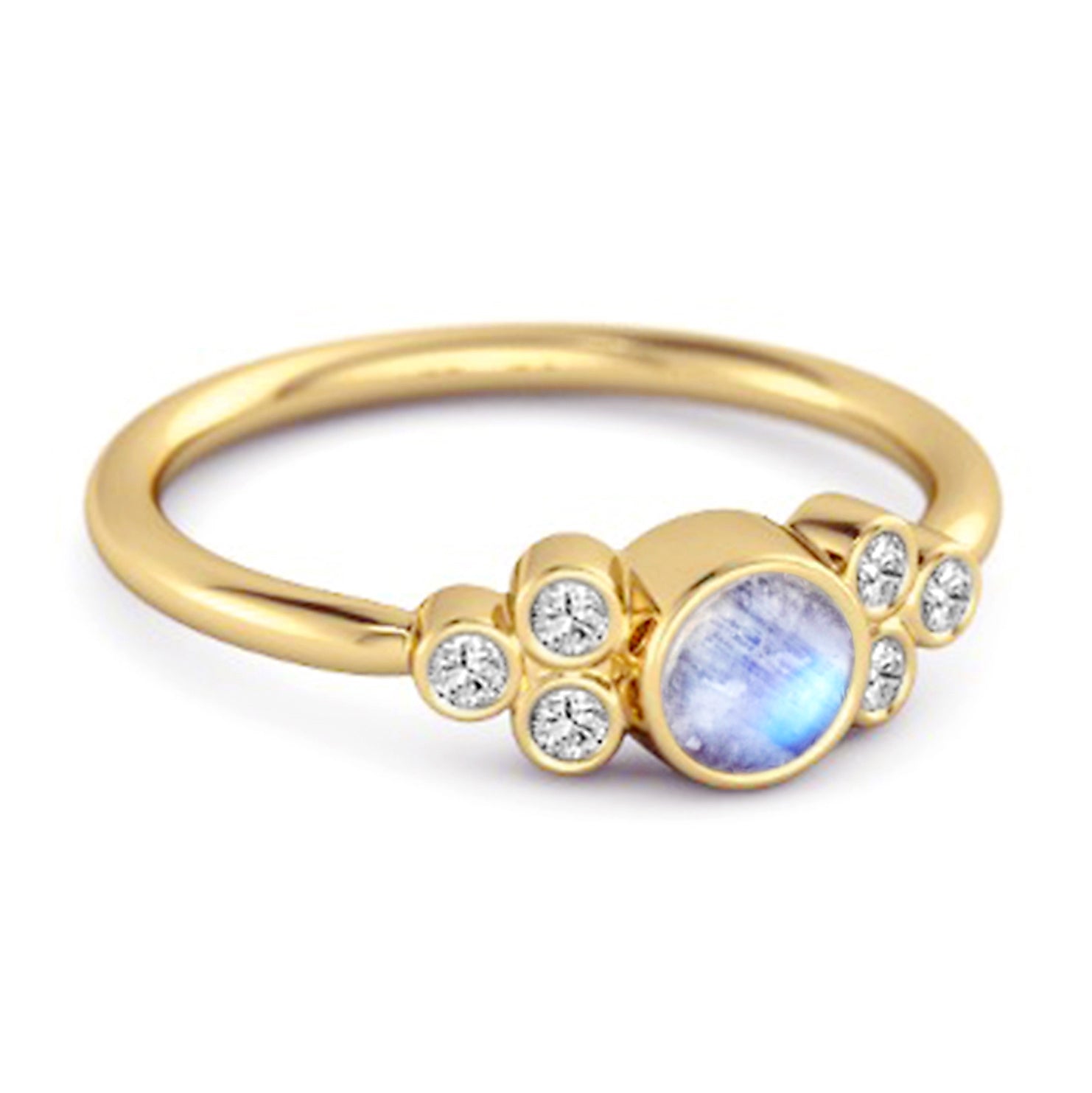 Bezel Set Moonstone 925 Sterling Silver Boho Ring