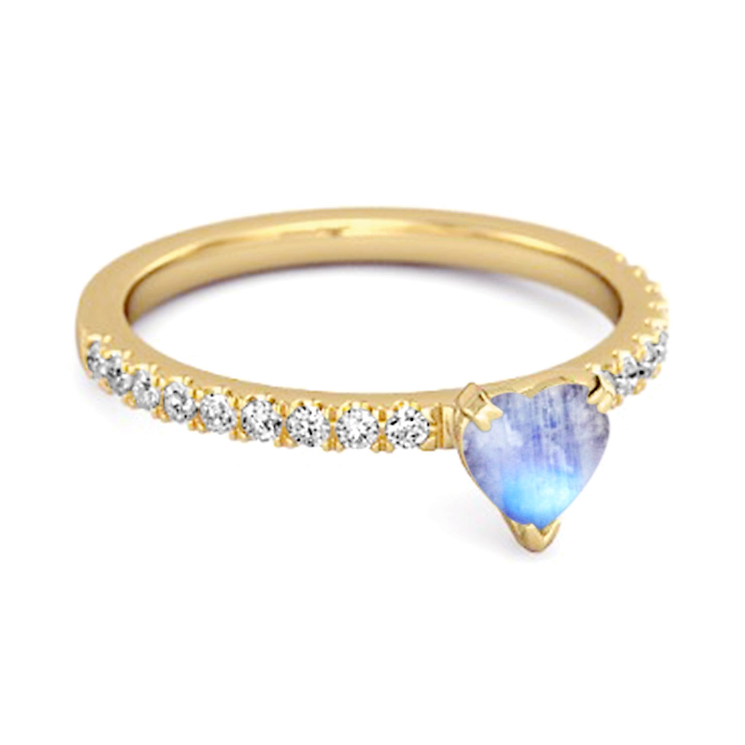 Moonstone Pavé Band Ring - Sterling SIlver