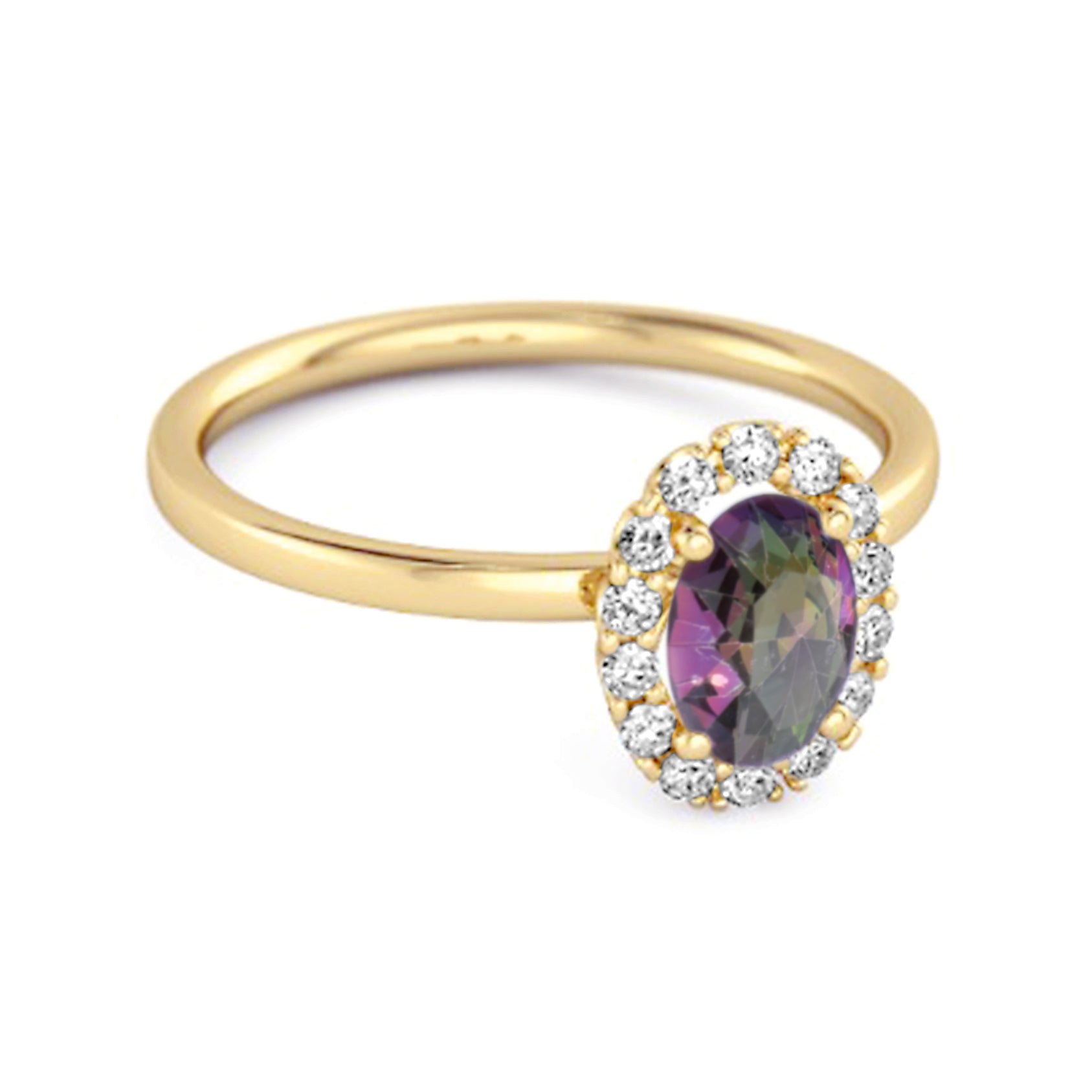 Floating Halo Ring 925 Sterling Silver 1.50 Ctw Mystic Topaz Ring