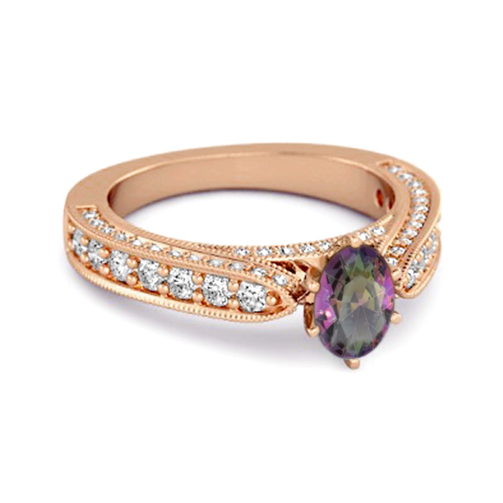 Mystic Topaz Tapered Five-Stone Ring – Sterling Silver